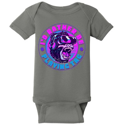 ID Rather Be Playing Tag Vr Gamer Ape Gorilla Baby Bodysuit