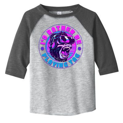 ID Rather Be Playing Tag Vr Gamer Ape Gorilla Toddler Fine Jersey T-Shirt