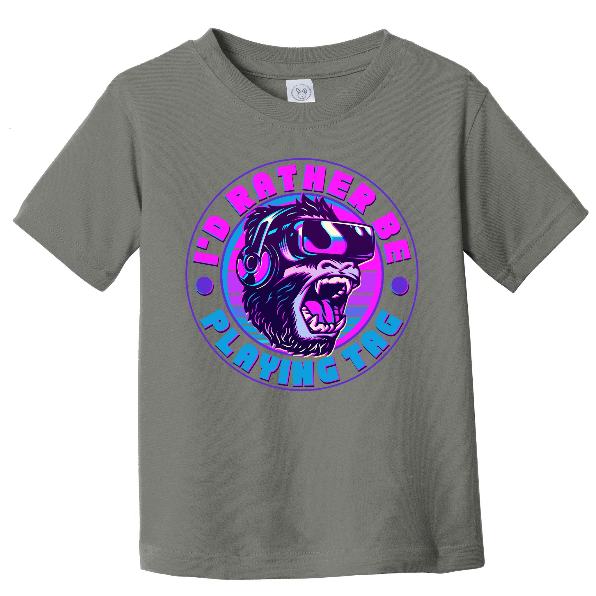 ID Rather Be Playing Tag Vr Gamer Ape Gorilla Toddler T-Shirt