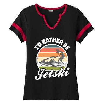 Id Rather Be Jetski Jet Skiing Fan Funny Jetski Cute Gift Ladies Halftime Notch Neck Tee