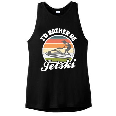 Id Rather Be Jetski Jet Skiing Fan Funny Jetski Cute Gift Ladies PosiCharge Tri-Blend Wicking Tank