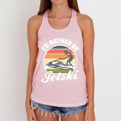 Id Rather Be Jetski Jet Skiing Fan Funny Jetski Cute Gift Women's Knotted Racerback Tank