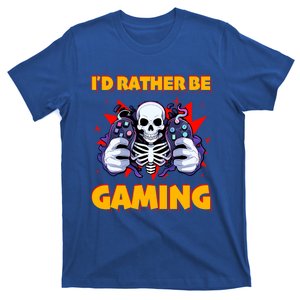 ID Rather Be Gaming Funny Gamer Skeleton Humor Gift T-Shirt