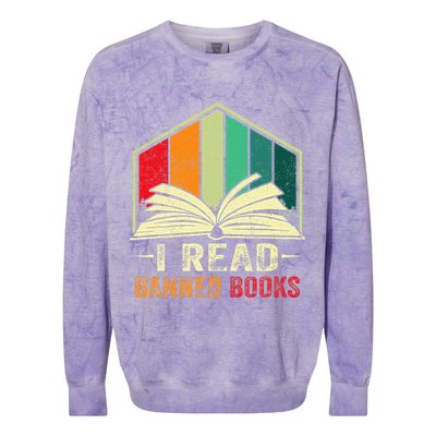 I Read Banned Books Week Librarian Freedom Reader Nerd Colorblast Crewneck Sweatshirt