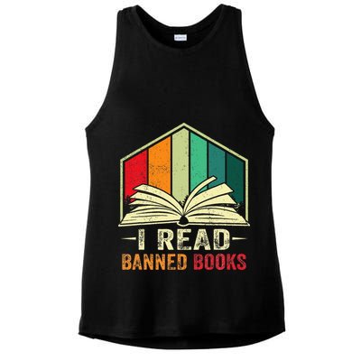 I Read Banned Books Week Librarian Freedom Reader Nerd Ladies PosiCharge Tri-Blend Wicking Tank