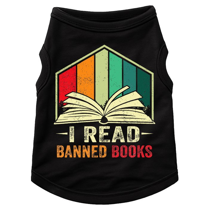 I Read Banned Books Week Librarian Freedom Reader Nerd Doggie Tank