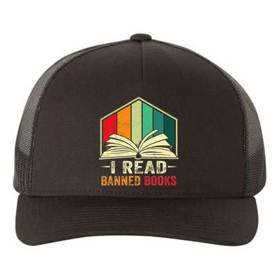 I Read Banned Books Week Librarian Freedom Reader Nerd Yupoong Adult 5-Panel Trucker Hat