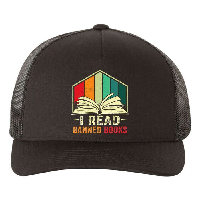I Read Banned Books Week Librarian Freedom Reader Nerd Yupoong Adult 5-Panel Trucker Hat
