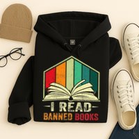 I Read Banned Books Week Librarian Freedom Reader Nerd Hoodie