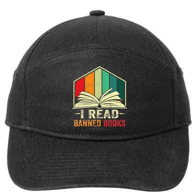 I Read Banned Books Week Librarian Freedom Reader Nerd 7-Panel Snapback Hat