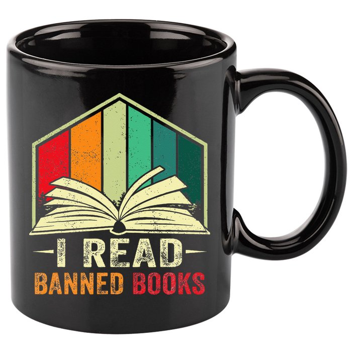 I Read Banned Books Week Librarian Freedom Reader Nerd 11oz C Handle Ceramic Mug