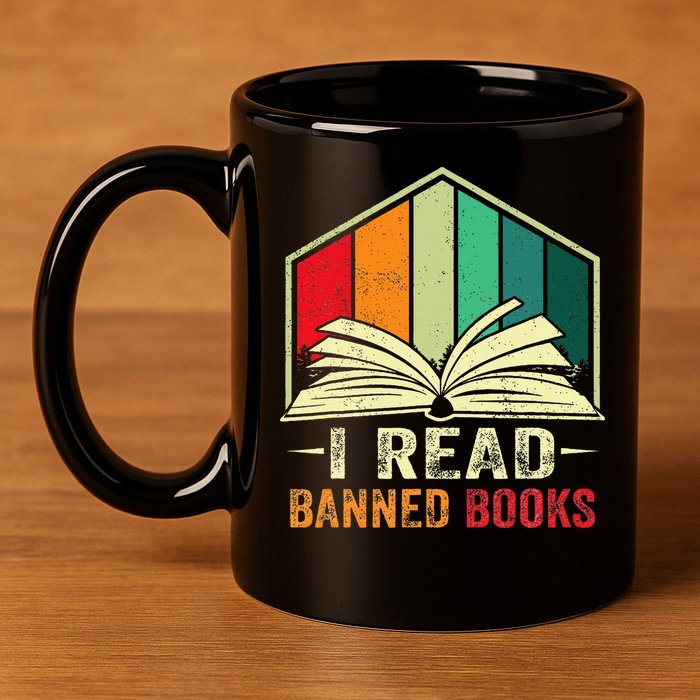 I Read Banned Books Week Librarian Freedom Reader Nerd 11oz C Handle Ceramic Mug