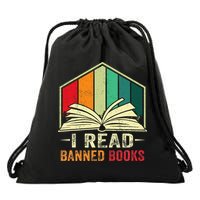 I Read Banned Books Week Librarian Freedom Reader Nerd Drawstring Bag