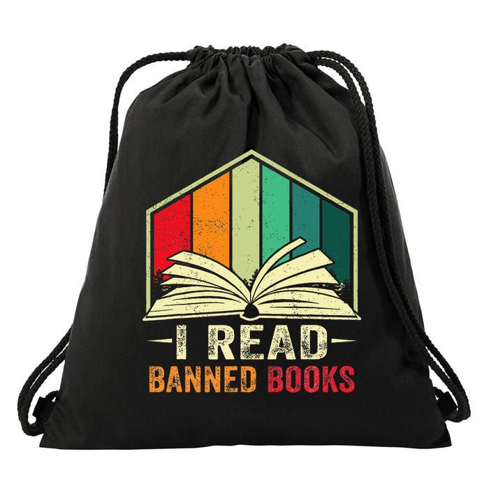 I Read Banned Books Week Librarian Freedom Reader Nerd Drawstring Bag