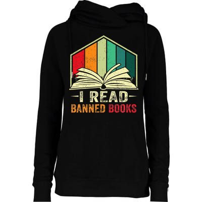 I Read Banned Books Week Librarian Freedom Reader Nerd Womens Funnel Neck Pullover Hood