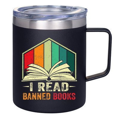 I Read Banned Books Week Librarian Freedom Reader Nerd 12oz Stainless Steel Coffee Mug