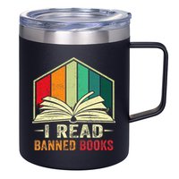 I Read Banned Books Week Librarian Freedom Reader Nerd 12oz Stainless Steel Coffee Mug
