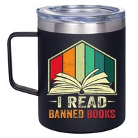 I Read Banned Books Week Librarian Freedom Reader Nerd 12oz Stainless Steel Coffee Mug