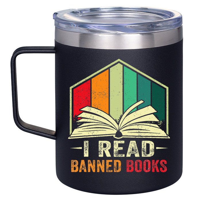 I Read Banned Books Week Librarian Freedom Reader Nerd 12oz Stainless Steel Coffee Mug