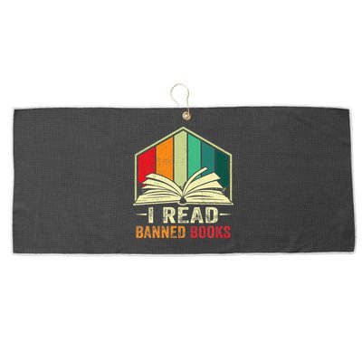 I Read Banned Books Week Librarian Freedom Reader Nerd Large Microfiber Waffle Golf Towel
