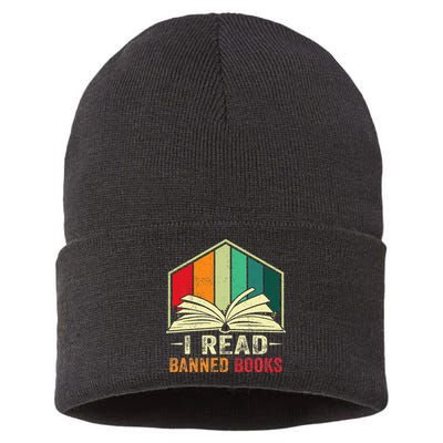 I Read Banned Books Week Librarian Freedom Reader Nerd Sustainable Knit Beanie