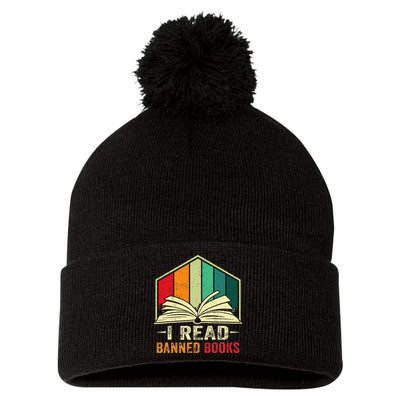 I Read Banned Books Week Librarian Freedom Reader Nerd Pom Pom 12in Knit Beanie