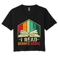 I Read Banned Books Week Librarian Freedom Reader Nerd Crop Top