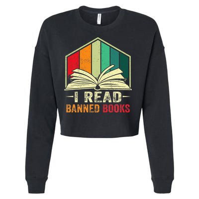 I Read Banned Books Week Librarian Freedom Reader Nerd Cropped Pullover Crew