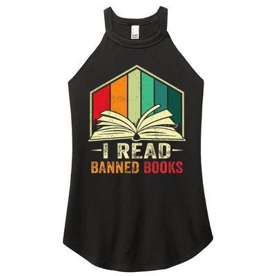 I Read Banned Books Week Librarian Freedom Reader Nerd Women's Perfect Tri Rocker Tank