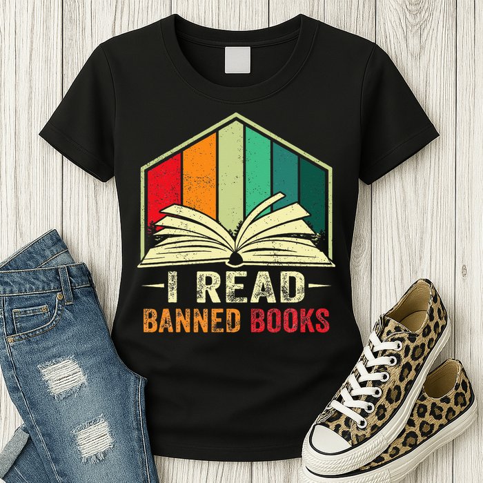 I Read Banned Books Week Librarian Freedom Reader Nerd Womens T-Shirt