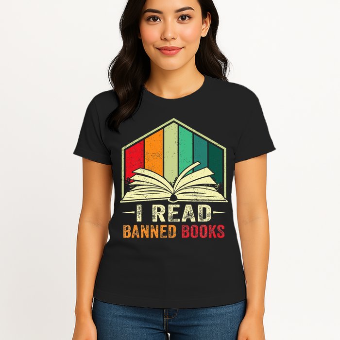 I Read Banned Books Week Librarian Freedom Reader Nerd Womens T-Shirt