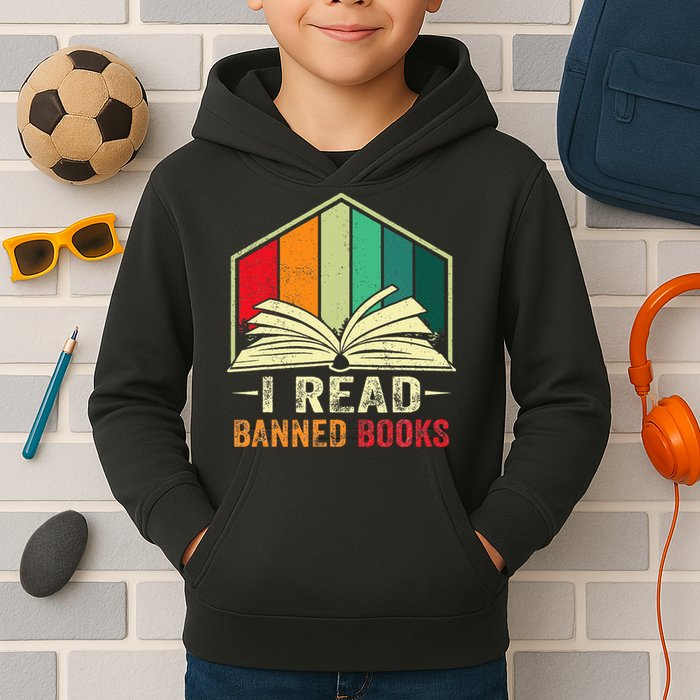 I Read Banned Books Week Librarian Freedom Reader Nerd Kids Hoodie