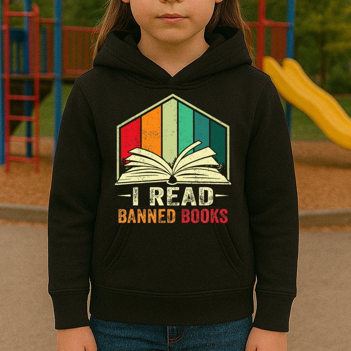 I Read Banned Books Week Librarian Freedom Reader Nerd Kids Hoodie