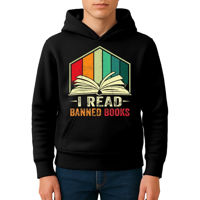 I Read Banned Books Week Librarian Freedom Reader Nerd Kids Hoodie