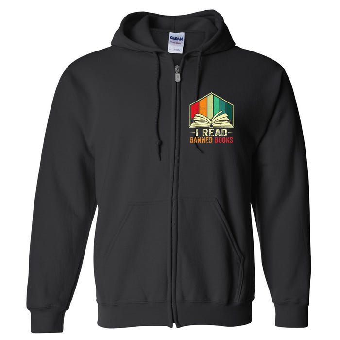 I Read Banned Books Week Librarian Freedom Reader Nerd Full Zip Hoodie
