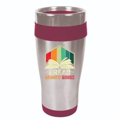 I Read Banned Books Week Librarian Freedom Reader Nerd 16oz Travel Tumbler