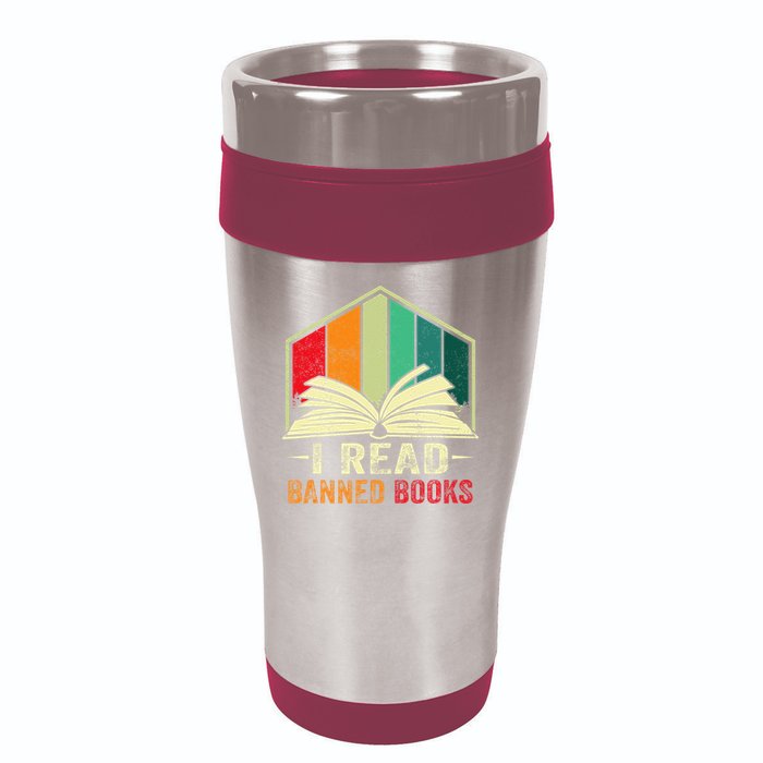 I Read Banned Books Week Librarian Freedom Reader Nerd 16oz Travel Tumbler