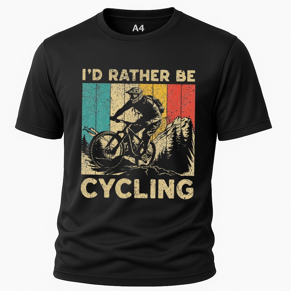 ID Rather Be Cycling Bicycle Riding Cyclist Performance Shirt