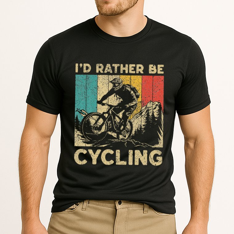 ID Rather Be Cycling Bicycle Riding Cyclist Performance Shirt