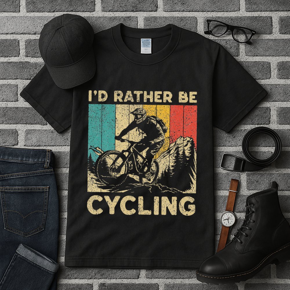 ID Rather Be Cycling Bicycle Riding Cyclist Tall T-Shirt