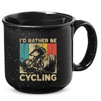 ID Rather Be Cycling Bicycle Riding Cyclist 15oz Campfire Ceramic Mug
