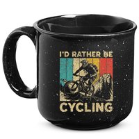 ID Rather Be Cycling Bicycle Riding Cyclist 15oz Campfire Ceramic Mug