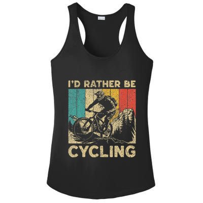 ID Rather Be Cycling Bicycle Riding Cyclist Ladies PosiCharge Competitor Racerback Tank