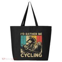 ID Rather Be Cycling Bicycle Riding Cyclist 25L Jumbo Tote