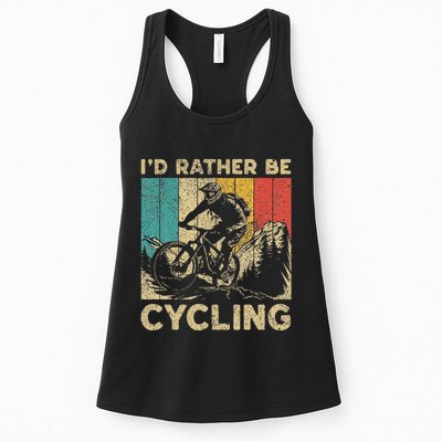 ID Rather Be Cycling Bicycle Riding Cyclist Womens Tank Top