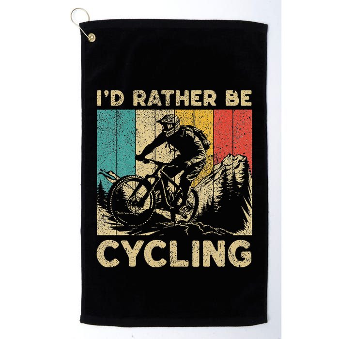 ID Rather Be Cycling Bicycle Riding Cyclist Golf Towel