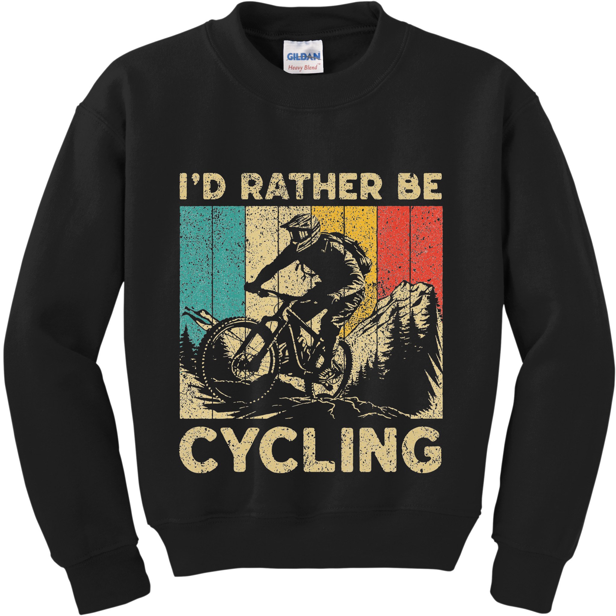 ID Rather Be Cycling Bicycle Riding Cyclist Kids Sweatshirt