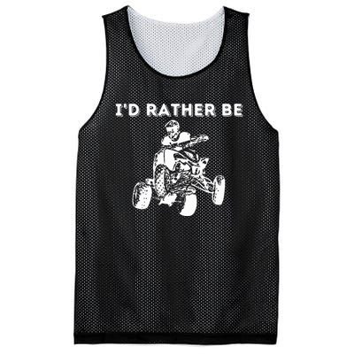 ID Rather Be Riding Quad Bikes Quad Biker Atv 4 Wheeler Mesh Reversible Basketball Jersey Tank