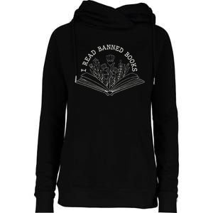 I Read Banned Books Week Librarian Reader Ban Books Womens Funnel Neck Pullover Hood