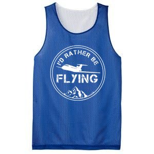 Id Rather Be Flying Navigation Aeroplane Aircraft Sky Pilot Gift Mesh Reversible Basketball Jersey Tank